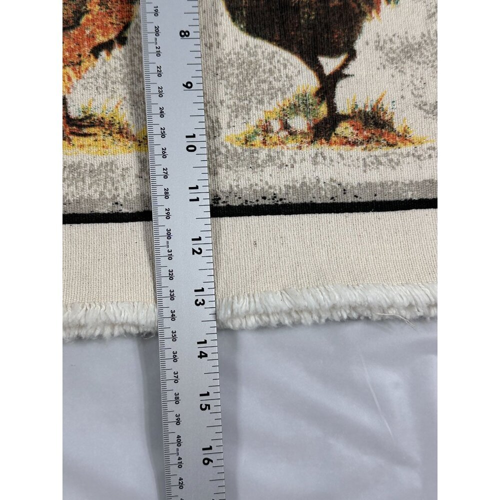Set Of 6 Rustic Rooster Placemats Fringed Edges Linen Look Cottage Farmhouse - Picture 8 of 13